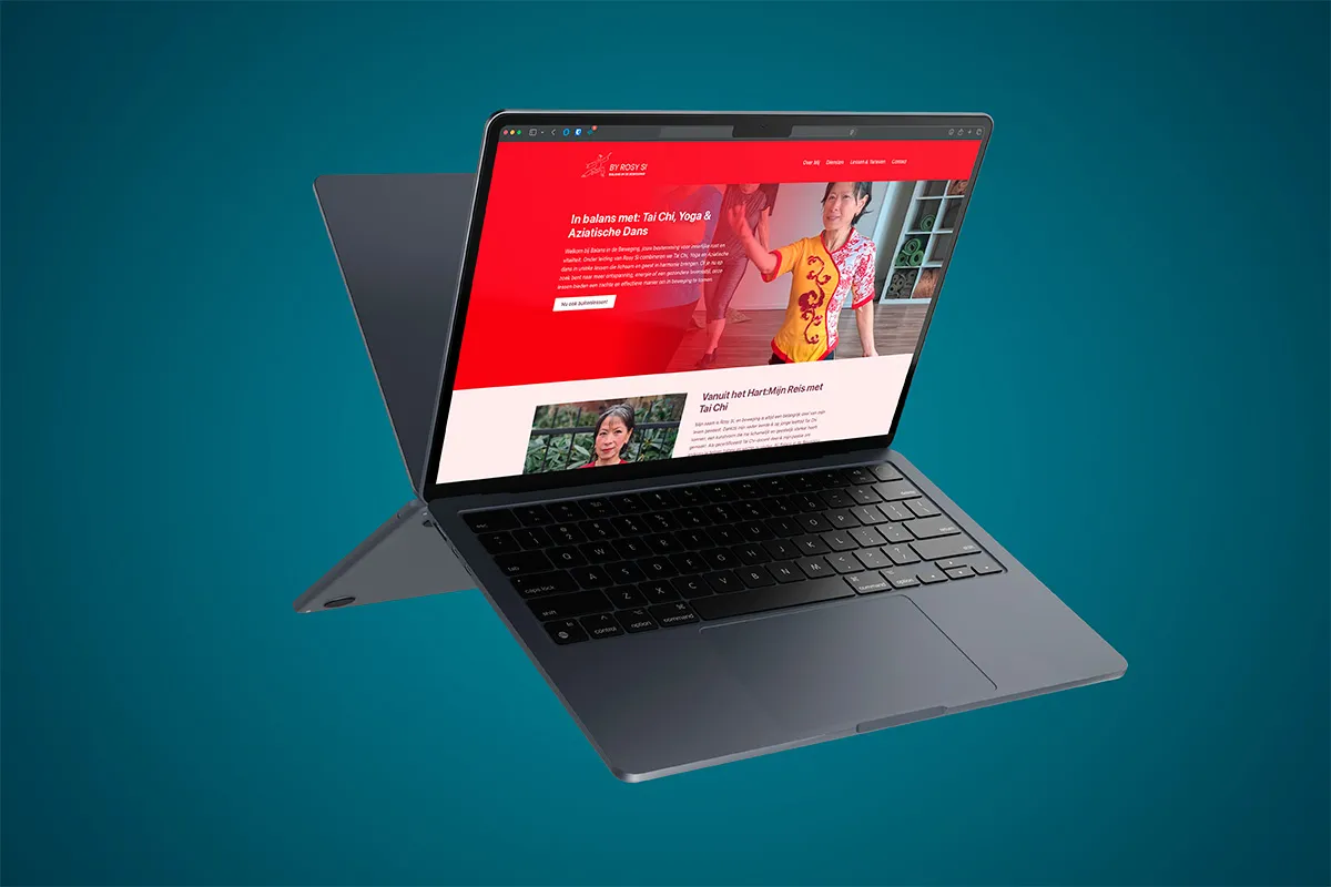 Mockup van de website van Balans, ontworpen door Line & Design