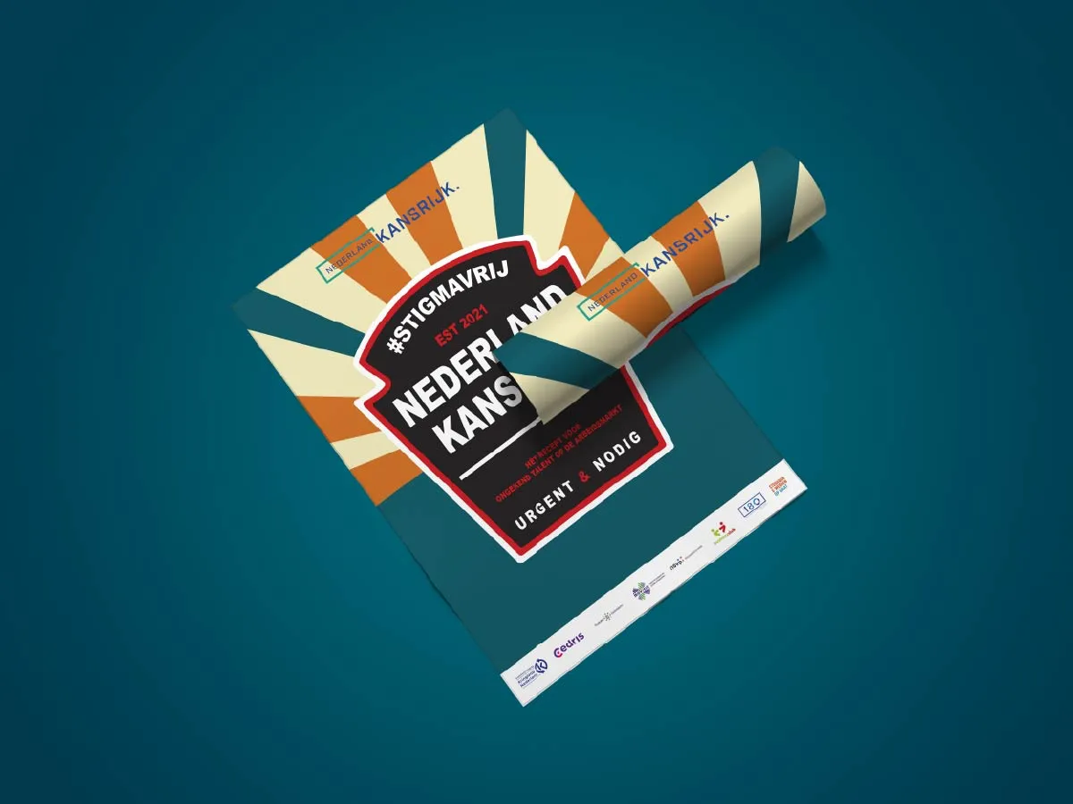 Mockup van poster Kansrijk, ontwikkeld door Line & Design