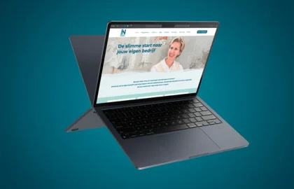 Mockup van de website van LinBusiness, ontwikkeld door Line & Design