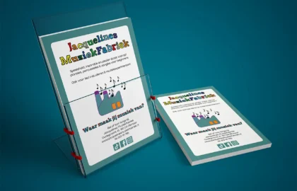 Mockup van een flyer, ontworpen door Line & Design